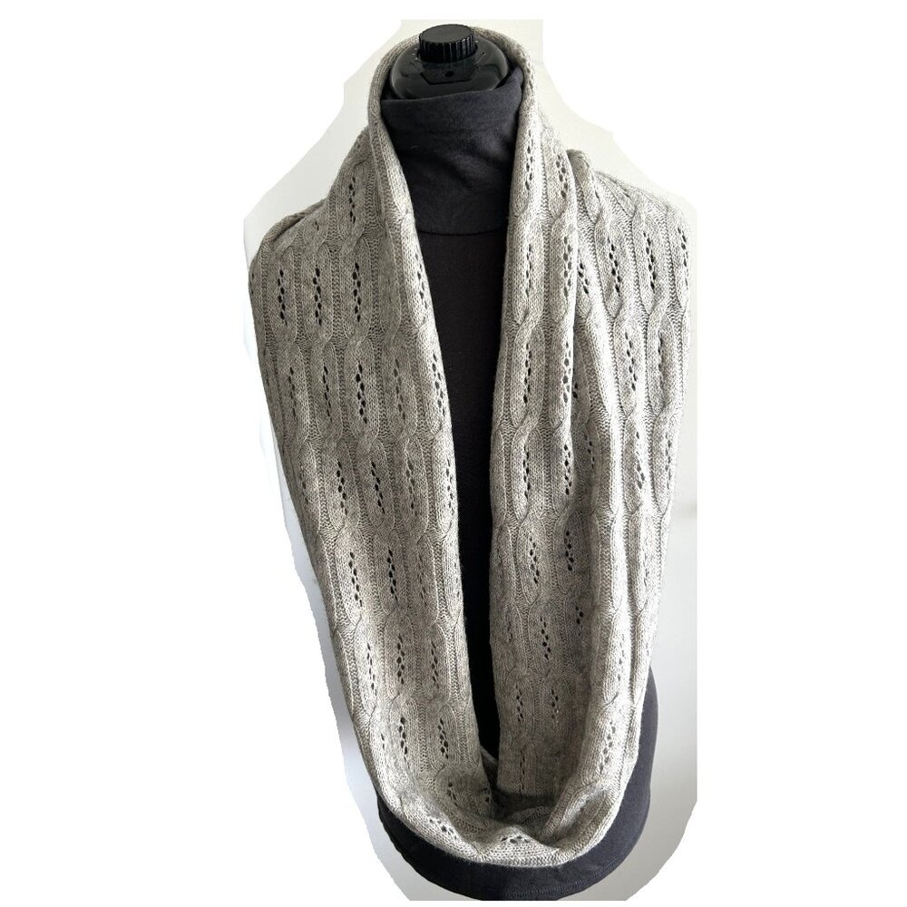 Celeste Light Gray Wool Infinity Scarf